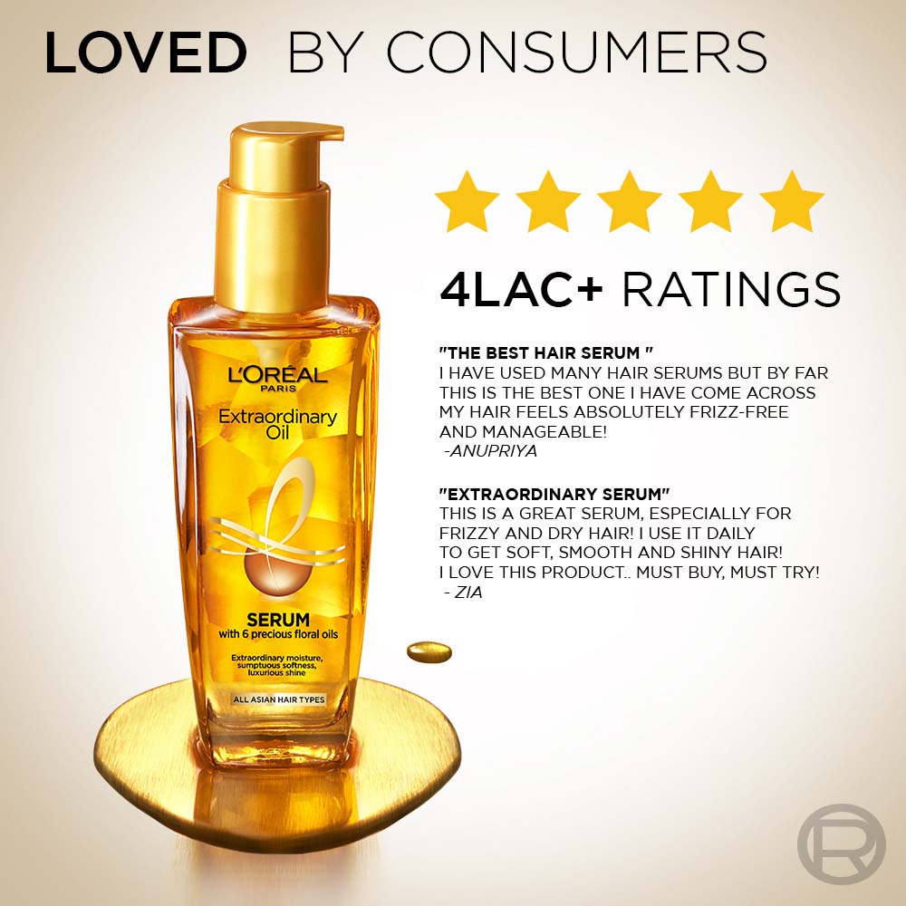 L'Oreal Paris Extraordinary Oil Hair Serum Anti-frizz serum with UV and Heat Protection, 30ml Buy at Indicrest Image 10