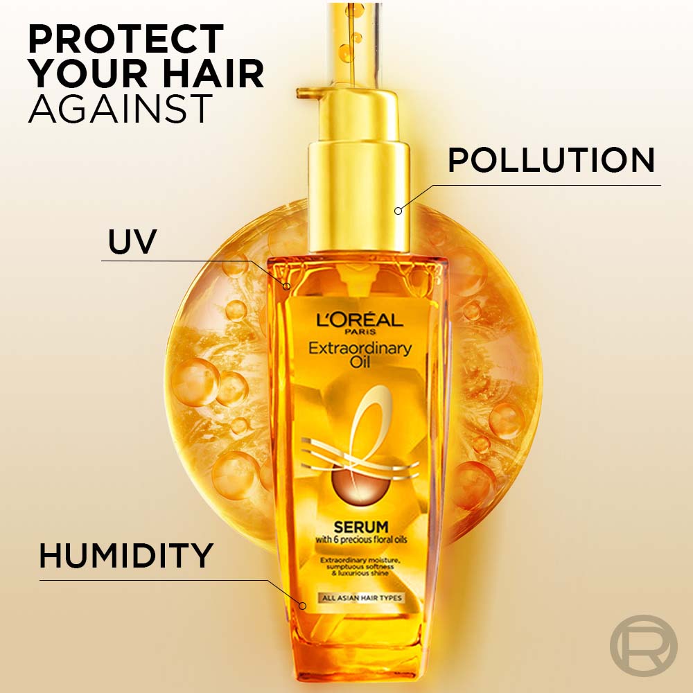 L'Oreal Paris Extraordinary Oil Hair Serum Anti-frizz serum with UV and Heat Protection, 30ml Buy at Indicrest Image 6