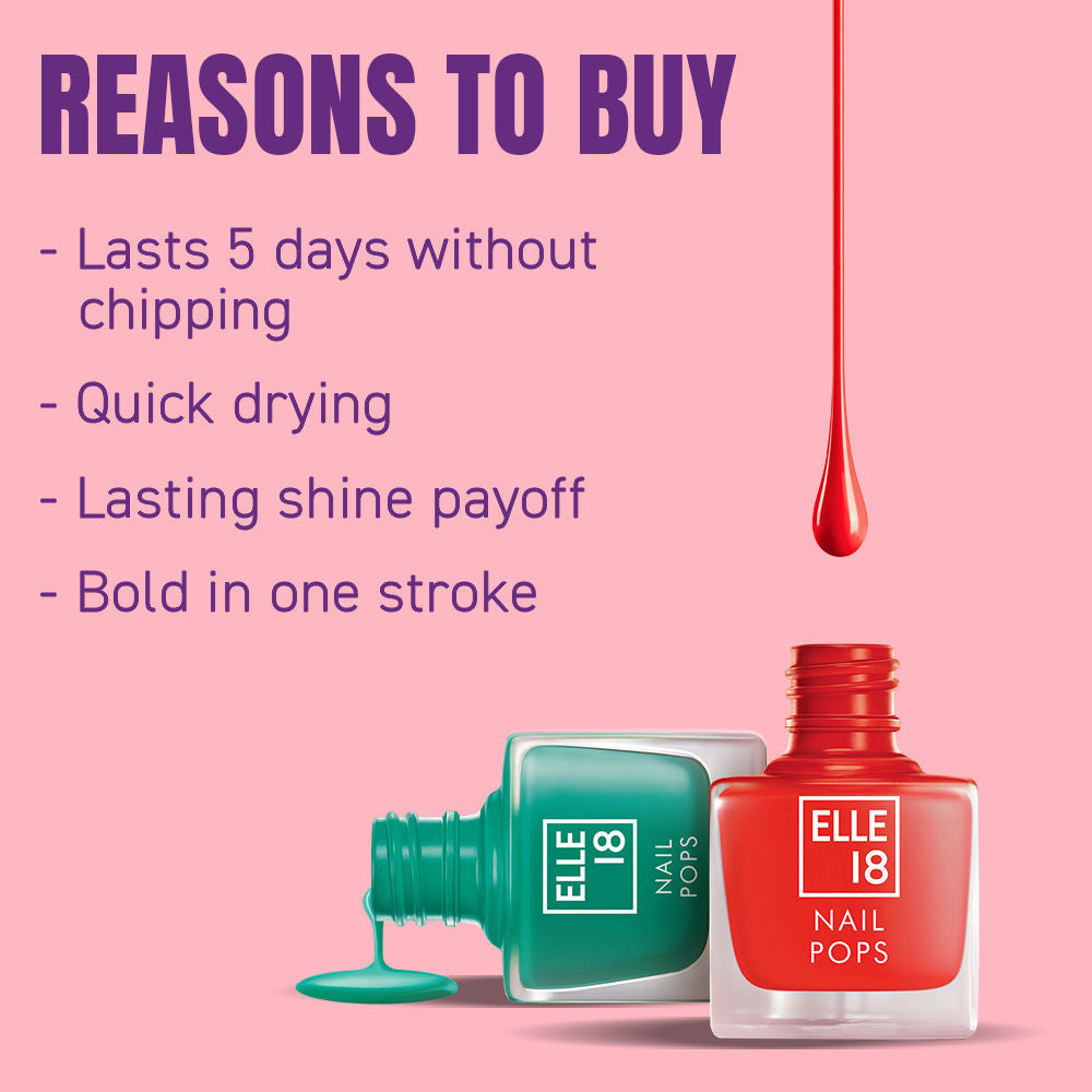 Elle 18 il Pops il Polish Glossy Finish, Quick-drying & Long Wearing - 160, 5ml Buy at Indicrest Image 6
