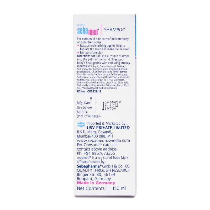 Sebamed Baby Shampoo, PH 5.5, Camomile, Natural Moisturisers, No Tears Formula,For Delicate Scalp, 150ml Buy at Indicrest Image 4
