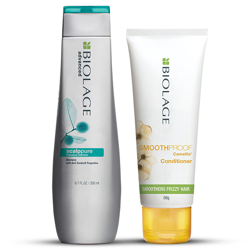 Biolage Scalppure Anti-Dandruff Shampoo, Anti-Frizz Conditioner Kit with FREE Scalp Massager (3 pcs) Combo, 3 pieces Buy at Indicrest Image 2
