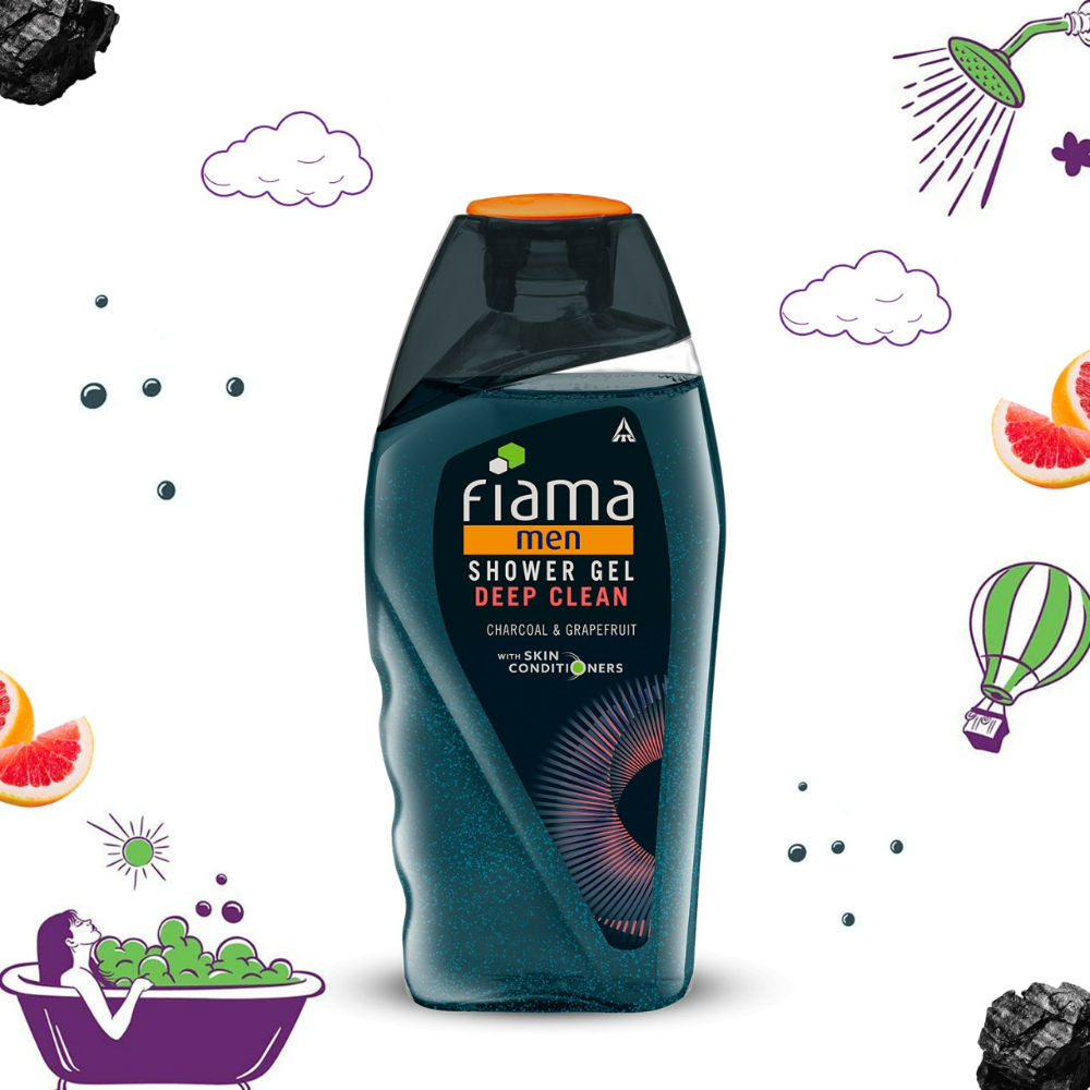 Fiama Men’s Shower Gel Deep Clean, Body Wash with Charcoal & Graperuit for Refreshed Skin, 250ml Buy at Indicrest Image 5