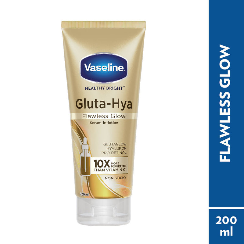 Vaseline Gluta-Hya Flawless Glow Lotion Bright, Even Tone Skin Glutathione Infused Moisturizer, 200ml Buy at Indicrest