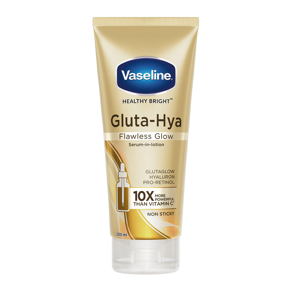 Vaseline Gluta-Hya Flawless Glow Lotion Bright, Even Tone Skin Glutathione Infused Moisturizer, 200ml Buy at Indicrest Image 2