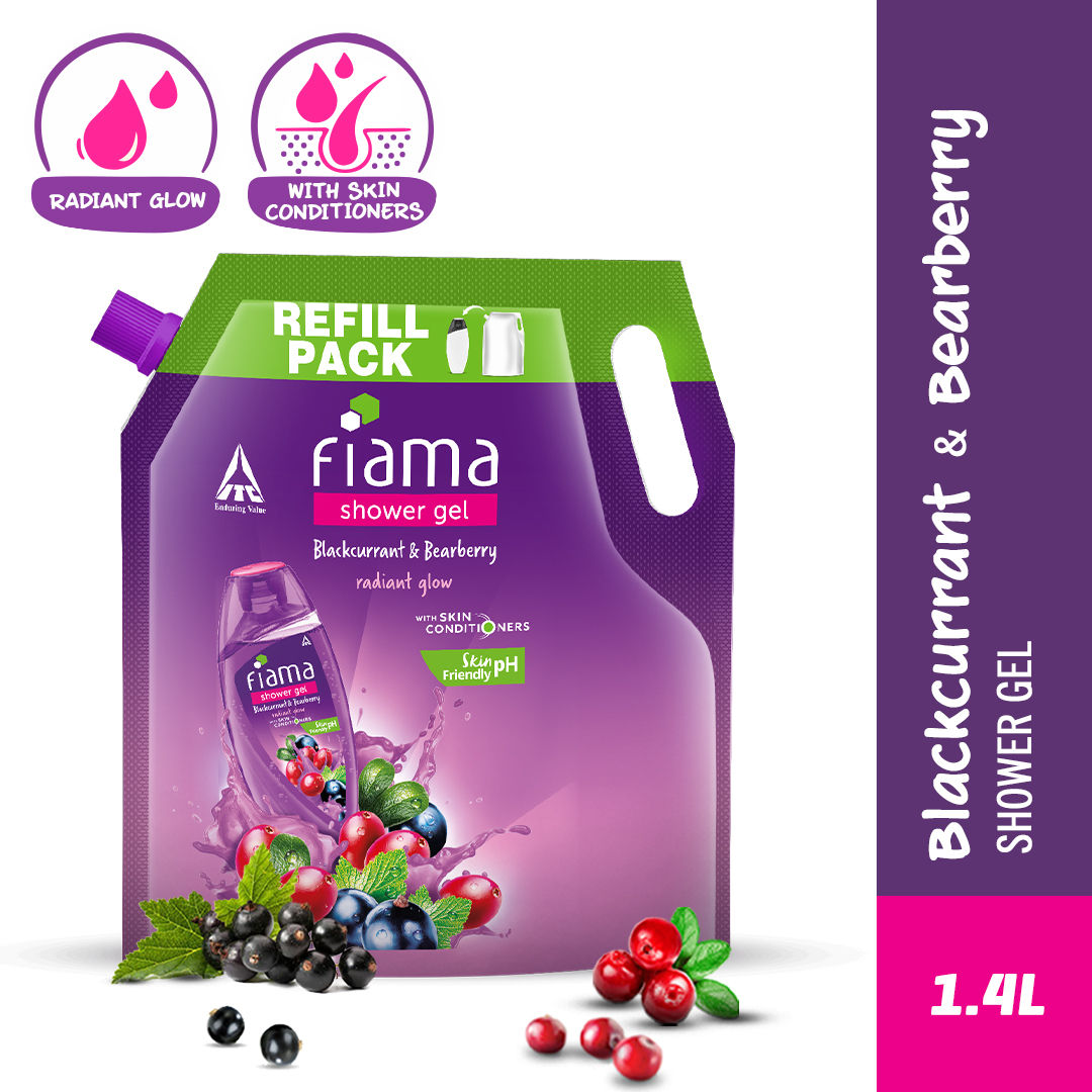 Fiama Shower Gel Blackcurrant & Bearberry with Skin Conditioners for Radiant Glow, 1400ml Buy at Indicrest Image 2