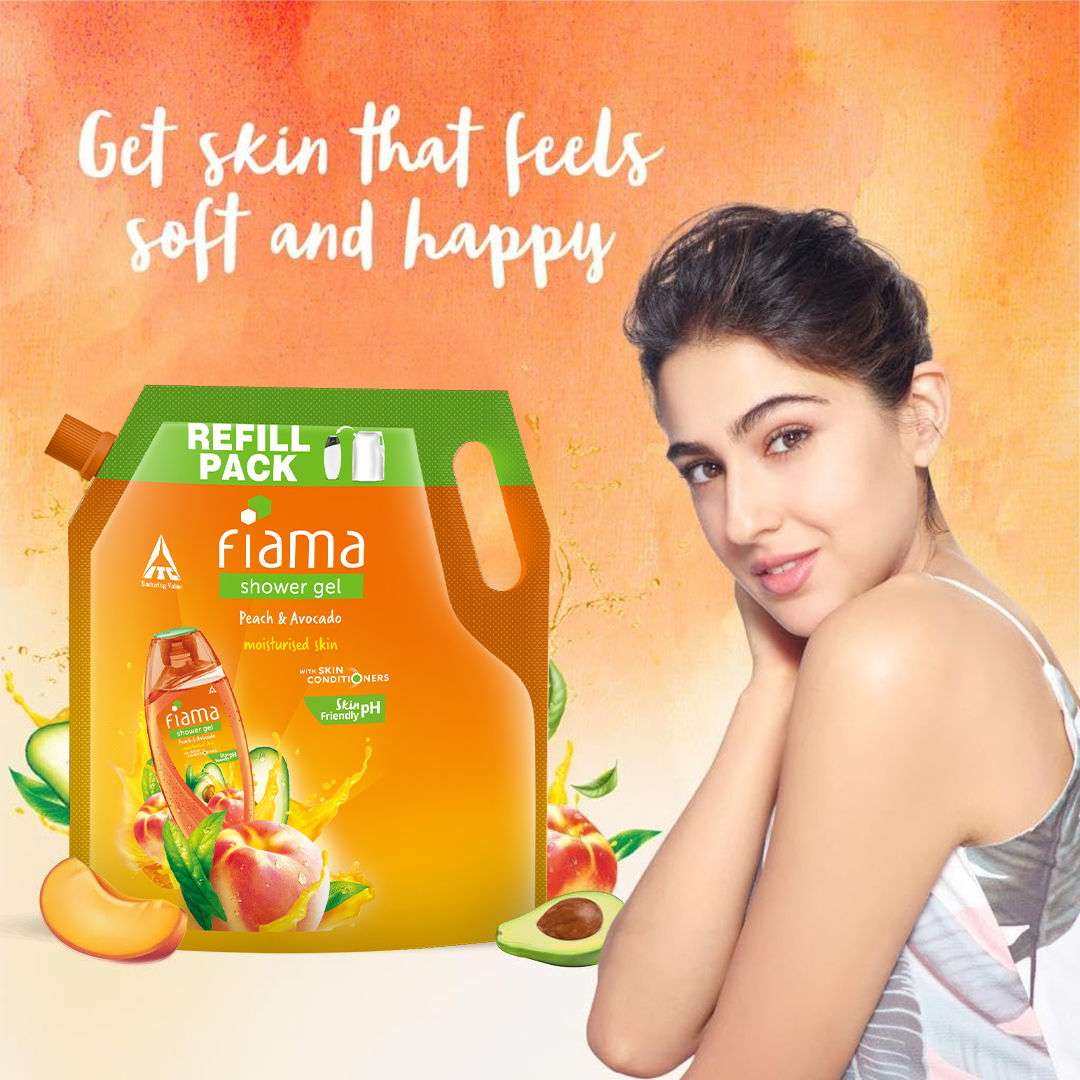 Fiama Shower Gel Peach & Avocado with Skin Conditioners for Soft Moisturised Skin, 1400ml Buy at Indicrest Image 3