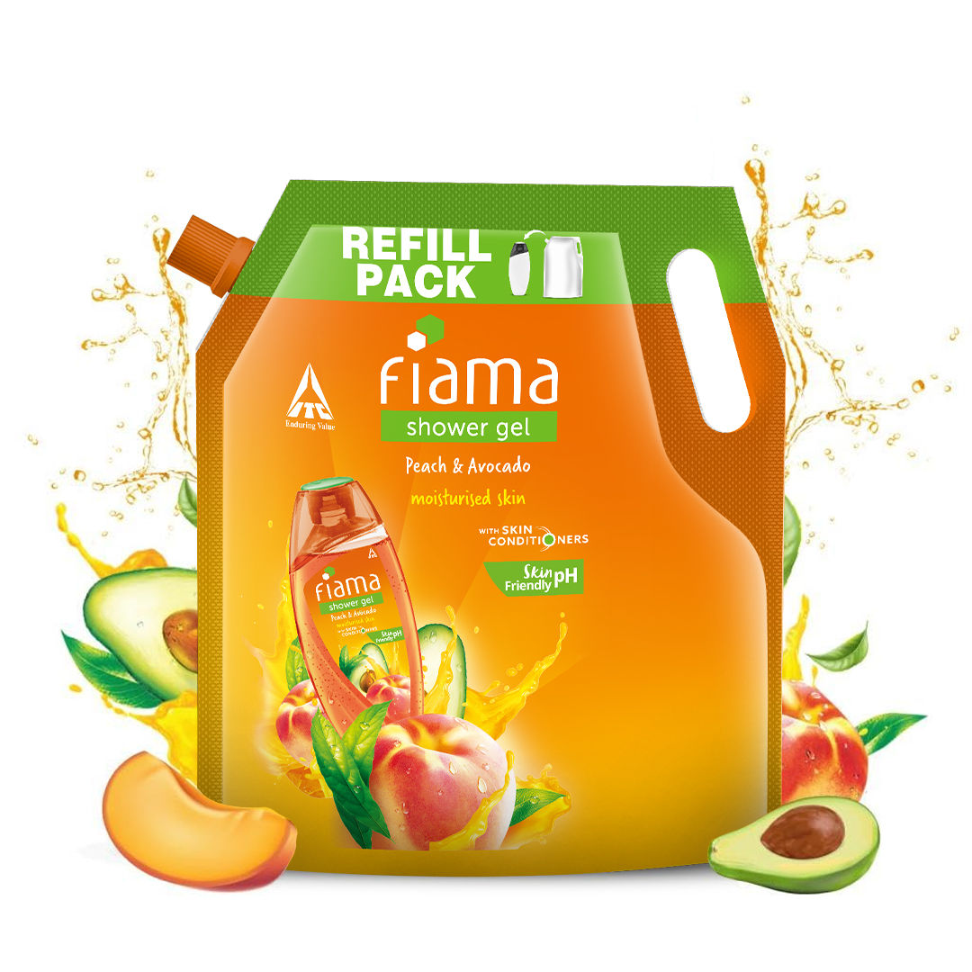 Fiama Shower Gel Peach & Avocado with Skin Conditioners for Soft Moisturised Skin, 1400ml Buy at Indicrest Image 4