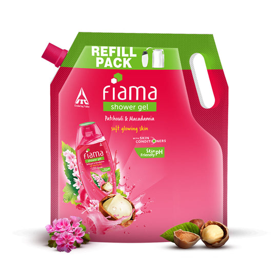 Fiama Shower Gel Patchouli & Macadamia with Skin Conditioners for Glowing Skin, 1400ml Buy at Indicrest