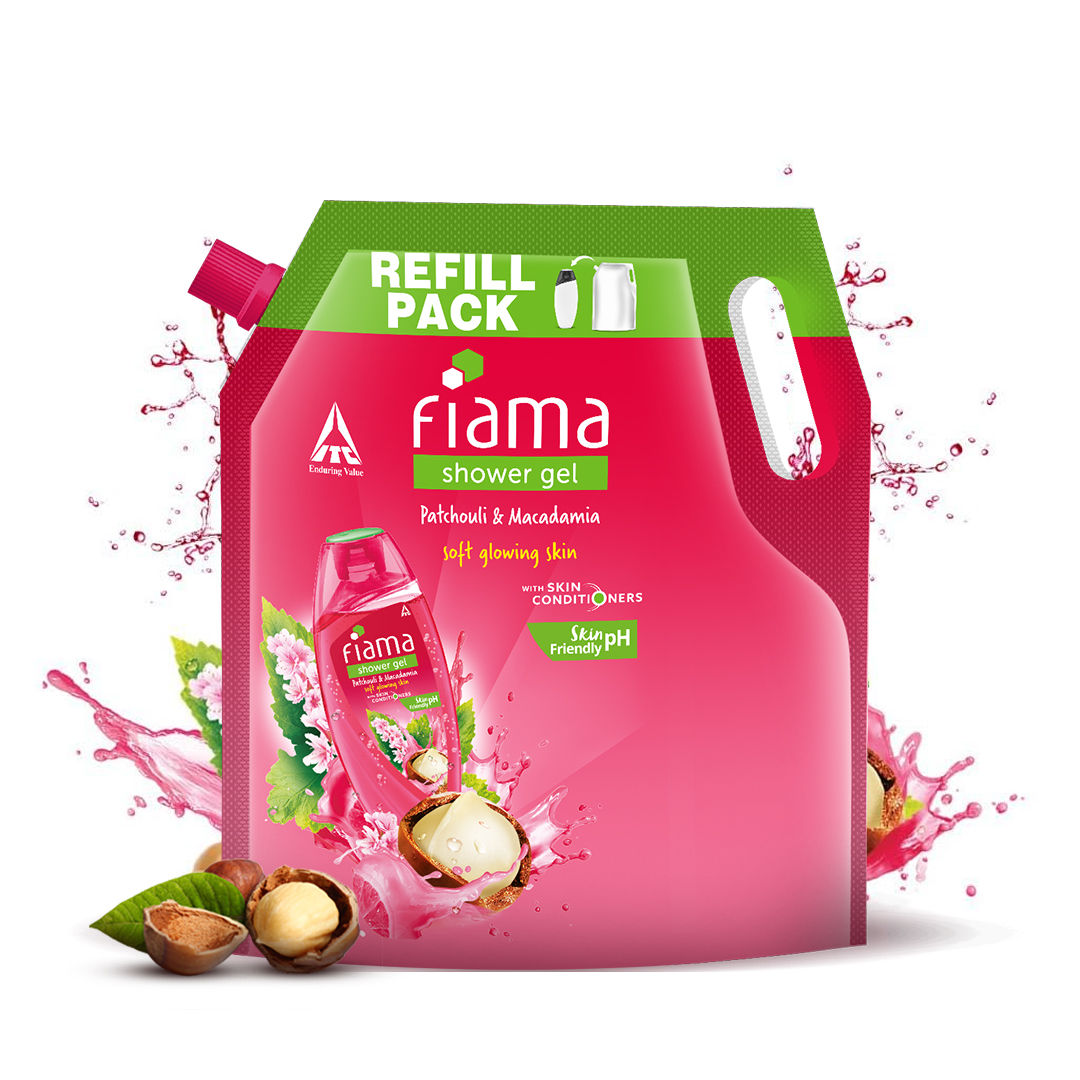 Fiama Shower Gel Patchouli & Macadamia with Skin Conditioners for Glowing Skin, 1400ml Buy at Indicrest Image 4