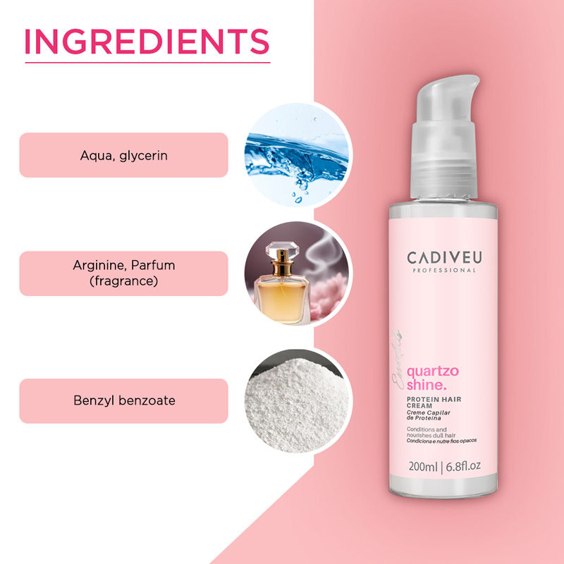 Cadiveu Quartzo Shine Protein Hair Cream For Soft & Shiny Hair (200ml) - Image 2 - Buy from Indicrest