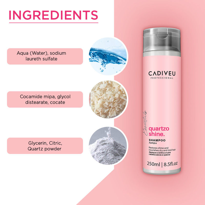 Cadiveu Quartzo Shine Shampoo For Soft & Shiny Hair (250ml) - Image 2 - Buy from Indicrest