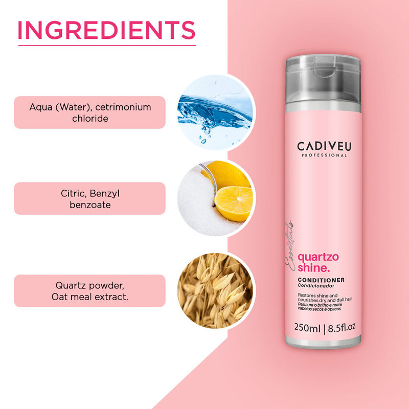 Cadiveu Quartzo Shine Conditioner For Soft & Shiny Hair (250ml) - Image 2 - Buy from Indicrest
