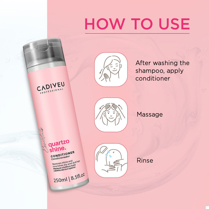 Cadiveu Quartzo Shine Conditioner For Soft & Shiny Hair (250ml) - Image 3 - Buy from Indicrest
