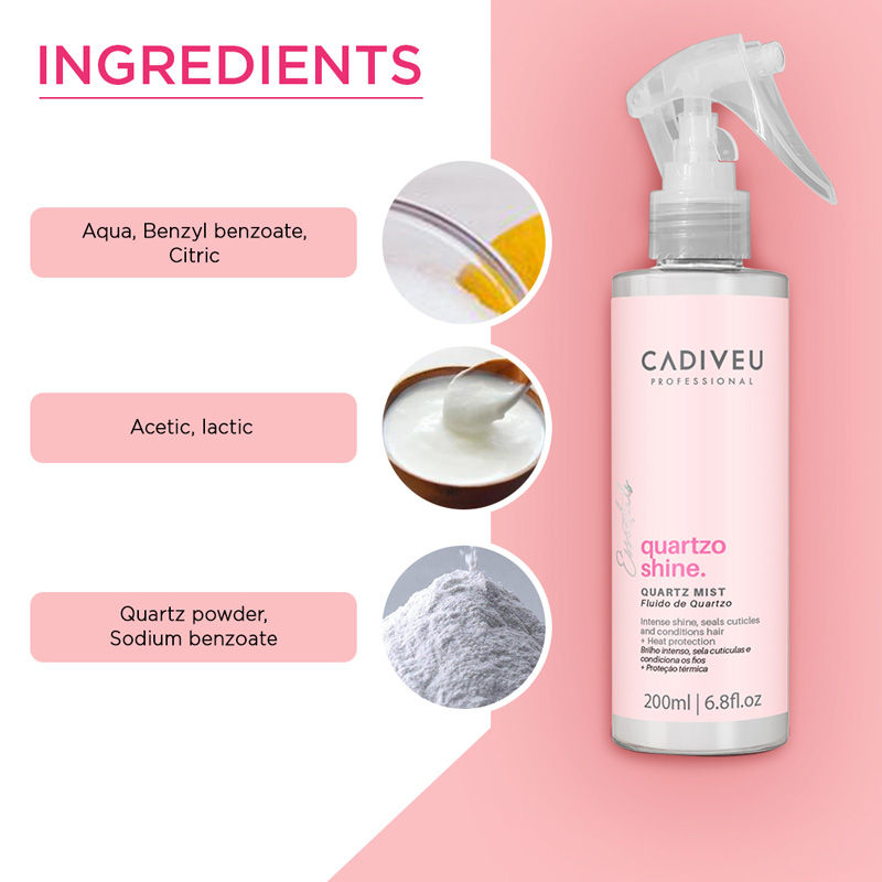 Cadiveu Quartzo Shine Fluid Mist For Soft & Shiny Hair (200ml) - Image 2 - Buy from Indicrest
