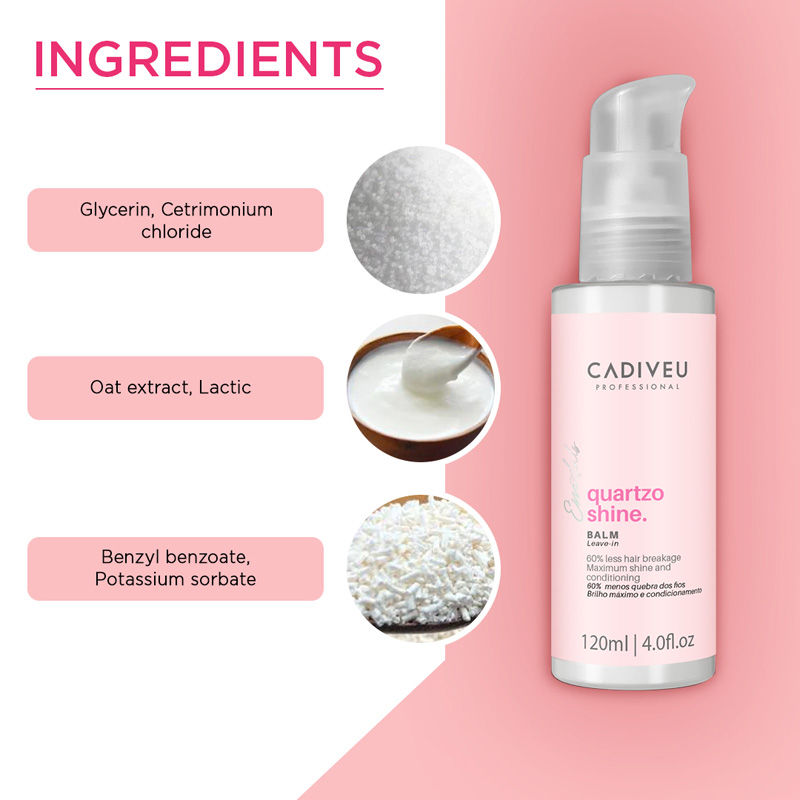 Cadiveu Quartzo Shine Leave-In Balm For Soft & Shiny Hair (120ml) - Image 2 - Buy from Indicrest