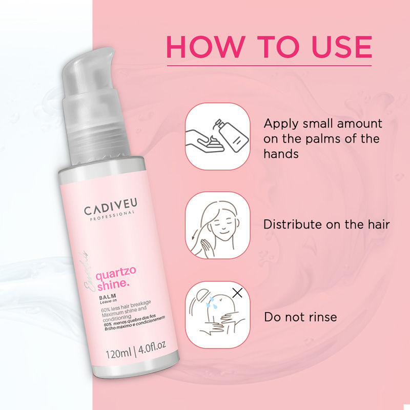 Cadiveu Quartzo Shine Leave-In Balm For Soft & Shiny Hair (120ml) - Image 3 - Buy from Indicrest