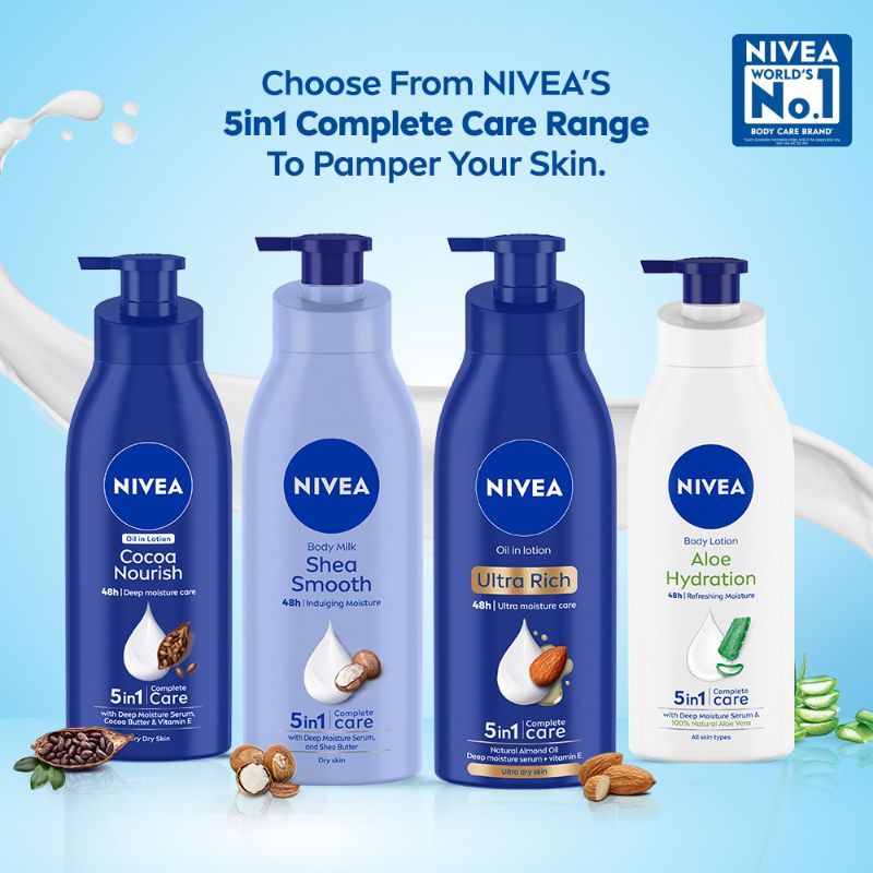 Nivea Deep Moisture Serum Vit E Body Lotion 48H Intense Moisturization Almond Oil Dry-Very Dry Skin, 120ml Buy at Indicrest Image 4