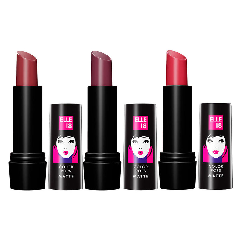 Elle 18 Color Pop Matte - Reds & Maroons Combo, 3 pieces Buy at Indicrest