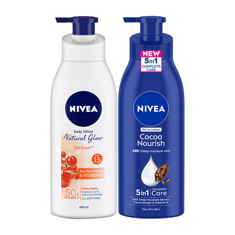 Nivea Bestseller Cocoa Nourish + Natural Glow SPF 15 Lotion Combo, 2 pieces Buy at Indicrest