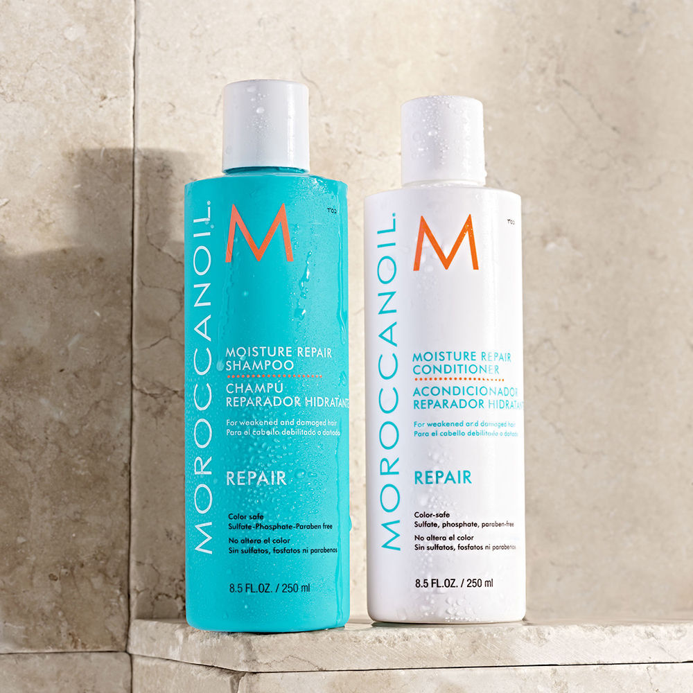 Moroccanoil Moisture Repair Shampoo with Argan Oil, Keratin, Fatty Acids for Revives Damaged Hair, 250ml