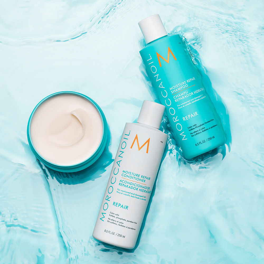 Moroccanoil Moisture Repair Shampoo with Argan Oil, Keratin, Fatty Acids for Revives Damaged Hair, 250ml