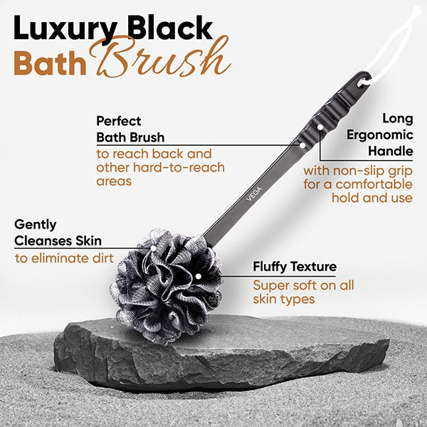 Vega Luxury Black Bath Brush - BA-1/8
