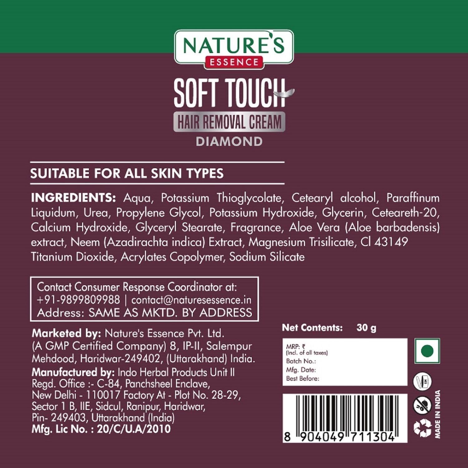 Nature's Essence Soft Touch Hair Removal Cream Diamond For All Skin Types, 30g Buy at Indicrest Image 8