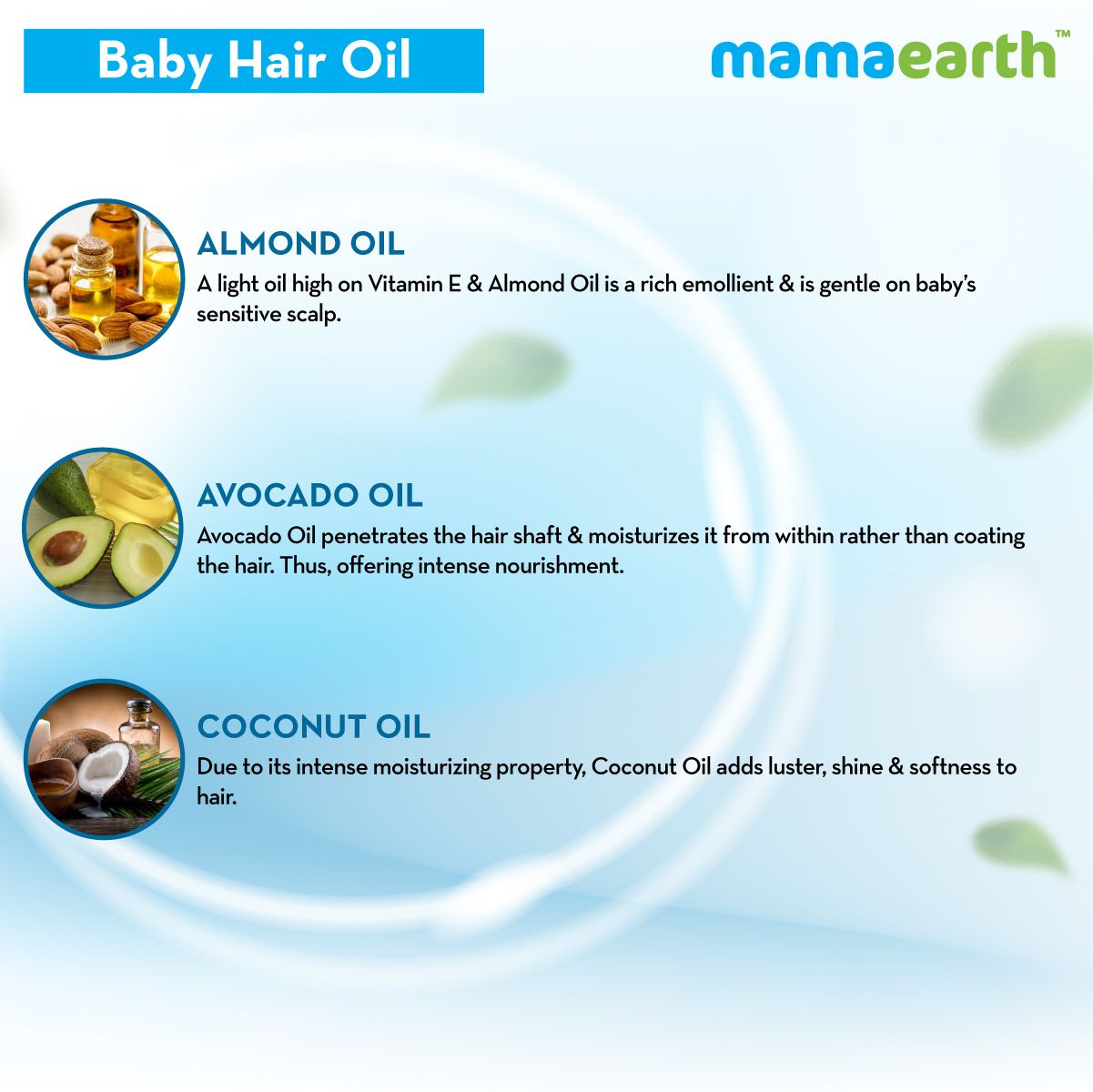 Mamaearth Nourishing Hair Oil for Babies with Almond and Avocado Oil, 200ml - Image 7 - Buy from Indicrest
