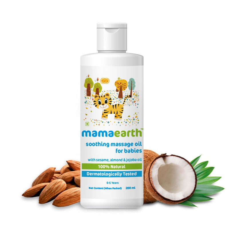 Mamaearth Soothing Massage Oil for Babies with Sesame, Almond and Jojoba Oil, 200ml - Buy from Indicrest