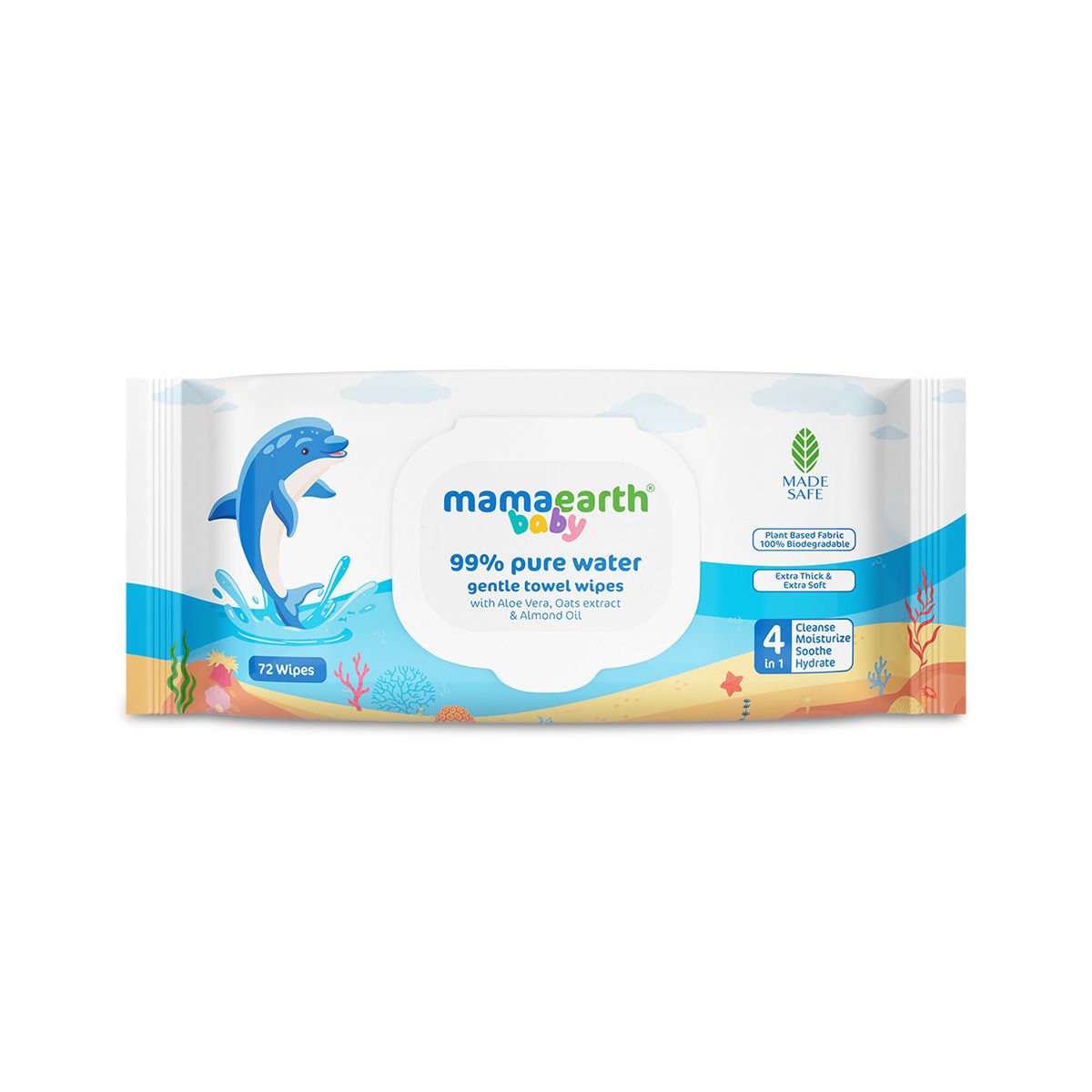Mamaearth Baby 99% Pure Water Gentle Towel Wipes, 72 pcs - Image 7 - Buy from Indicrest