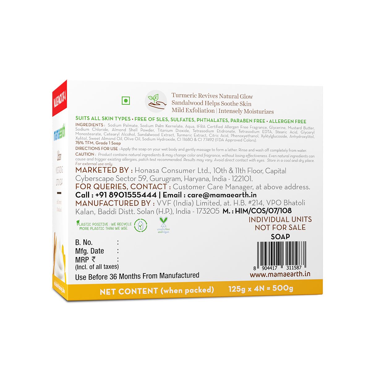Mamaearth Ubtan Moisturizing Lotion Soap (Value, Pack of 4), 125 g X 4 - Image 10 - Buy from Indicrest