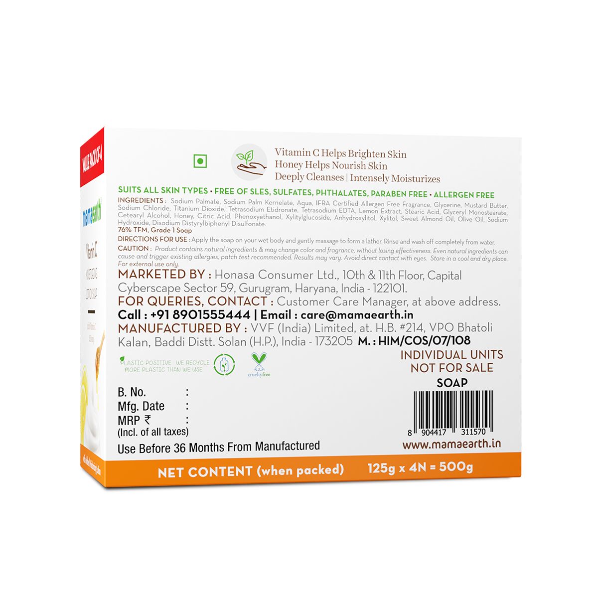 Mamaearth Vitamin C Moisturizing Lotion Soap with Vitamin C & Honey for Skin Illumination (Pack Of 4), 125 g X 4 - Image 10 - Buy from Indicrest