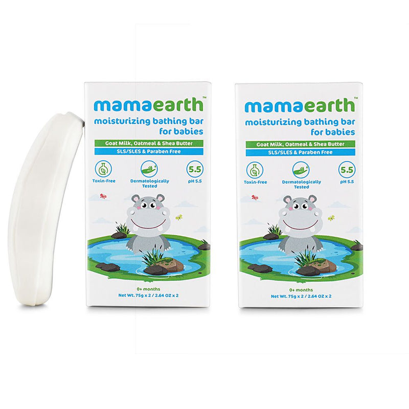 Mamaearth Moisturizing Bathing Bar Soap For Babies, Pack of 4 X 75g - Buy from Indicrest