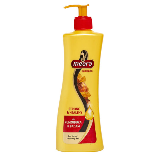 Meera Strong and Healthy Shampoo, With Goodness Of Kunkudukai and Badam, 340ml