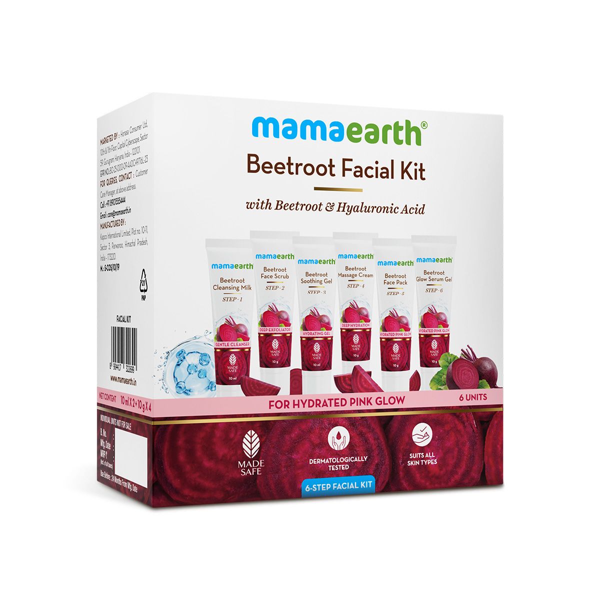 Mamaearth Beetroot Hydraful Facial Kit with Beetroot & Hyaluronic Acid, 2 X 10 ml + 4 X 10g - Image 6 - Buy from Indicrest