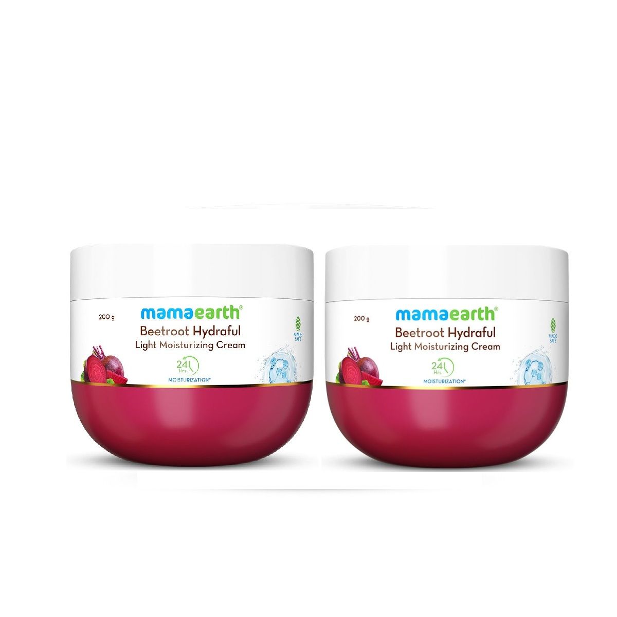Mamaearth Beetroot Hydraful Moisturizer with Beetroot & Hyaluronic Acid for Natural Pink Glow, Pack of 2 X 200g - Buy from Indicrest