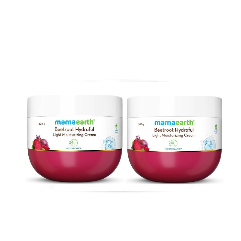 Mamaearth Beetroot Hydraful Moisturizer with Beetroot & Hyaluronic Acid for Natural Pink Glow, Pack of 2 X 200g - Buy from Indicrest