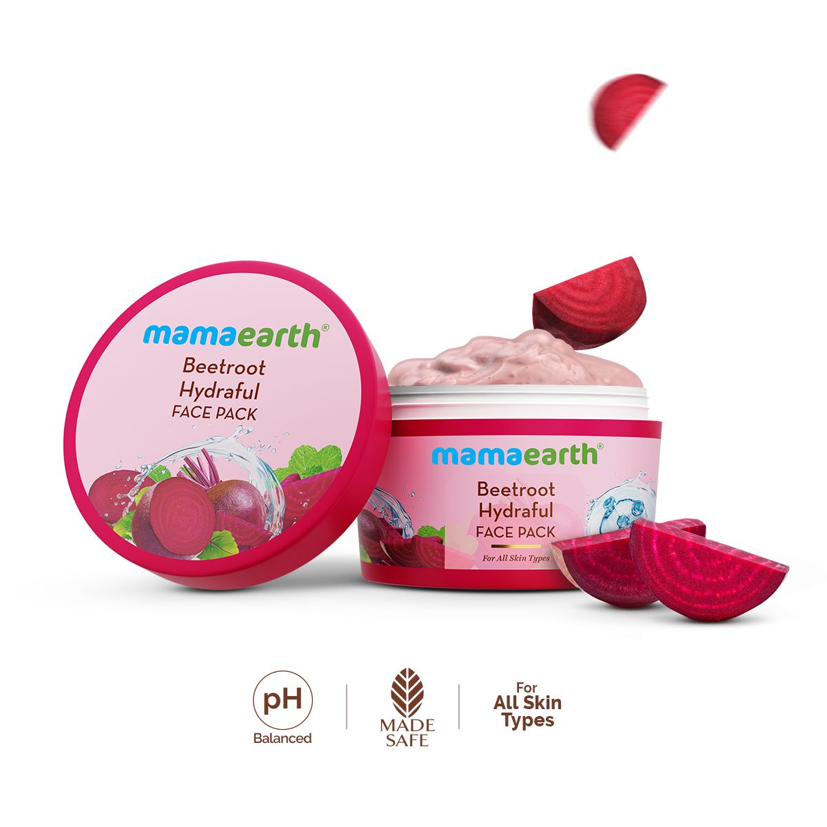 Mamaearth Beetroot Hydraful Face Pack with Beetroot & Hyaluronic Acid for All Skin Types, 200g - Buy from Indicrest
