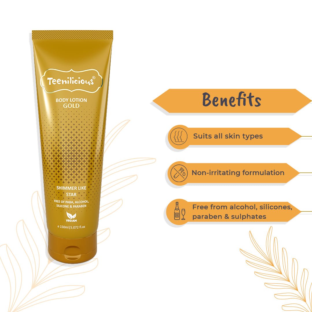 Fixderma Teenilicious Body Lotion Gold Sparkle | Skin Shine Lotion To Add Natural Shimmer, 150ml - Image 2 - Buy from Indicrest