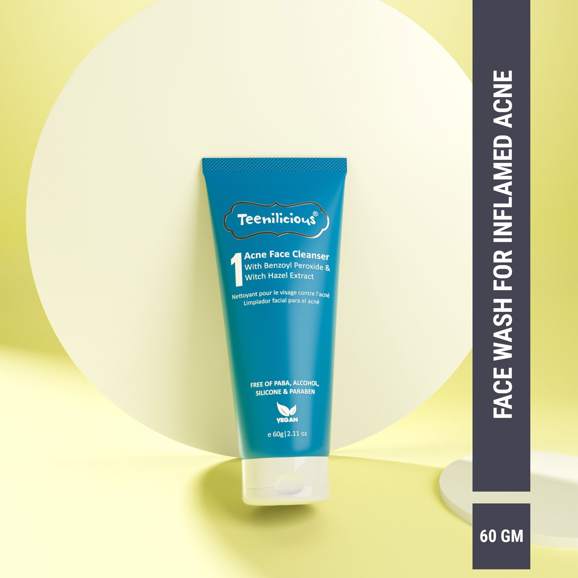 Fixderma Teenilicious Acne Face Cleanser With Benzoyl Peroxide | For Inflamed Acne, 60gm - Buy from Indicrest