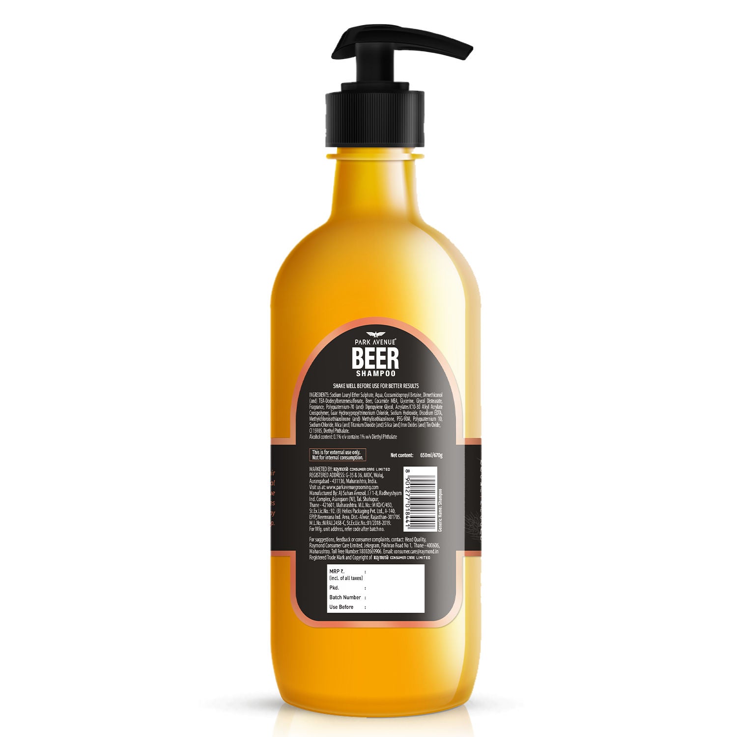 Park Avenue Shiny and Bouncy Beer Shampoo, 650ml