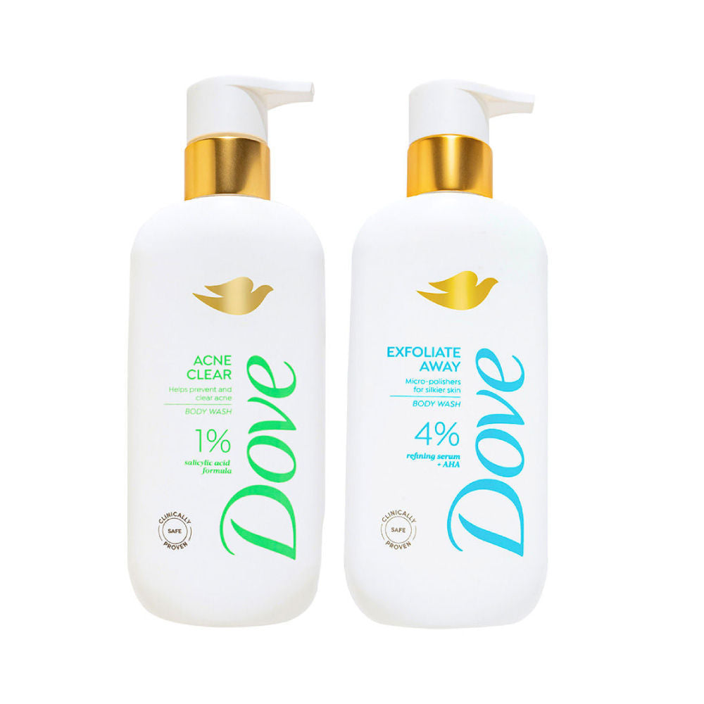 Dove Acne Clear + Exfoliate Away Serum Body Wash Combo Buy at Indicrest