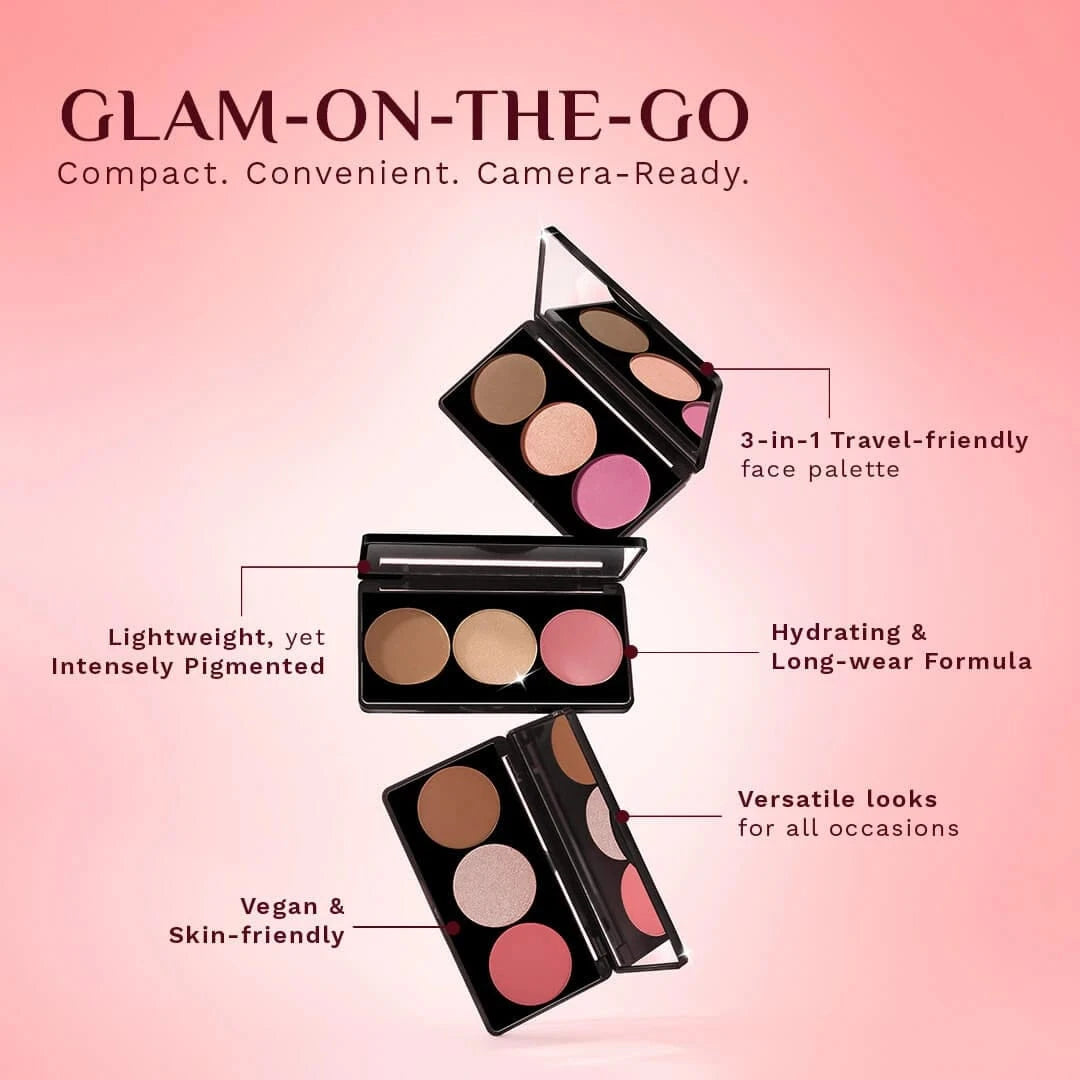 pilgrim rose touch 3 in 1 face palette soft elegance 01   Image 5   Buy from Indicrest