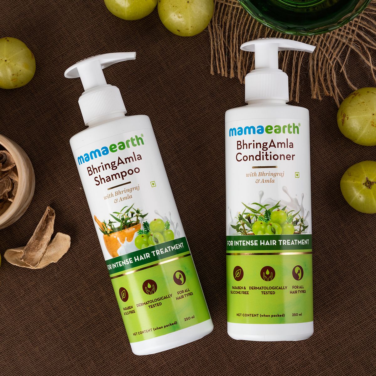 Mamaearth Bhring Amla Shampoo and Conditioner Combo, 250ml + 250ml - Image 2 - Buy from Indicrest