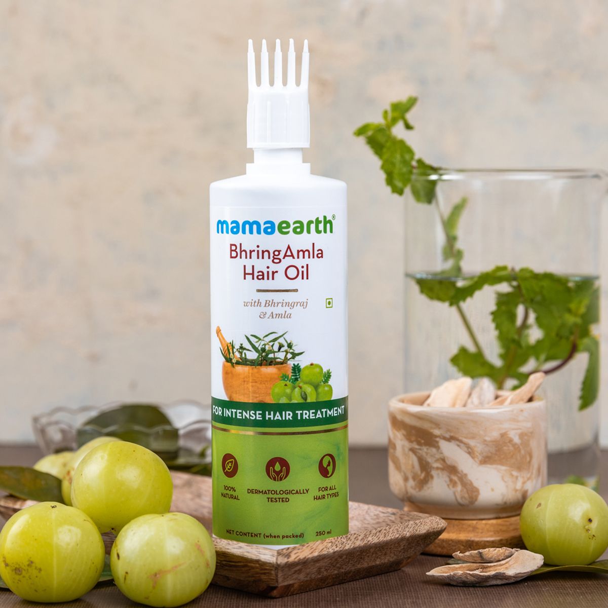 Mamaearth BhringAmla Hair Oil with Bhringraj and Amla for Intense Hair Treatment, 250ml - Image 2 - Buy from Indicrest