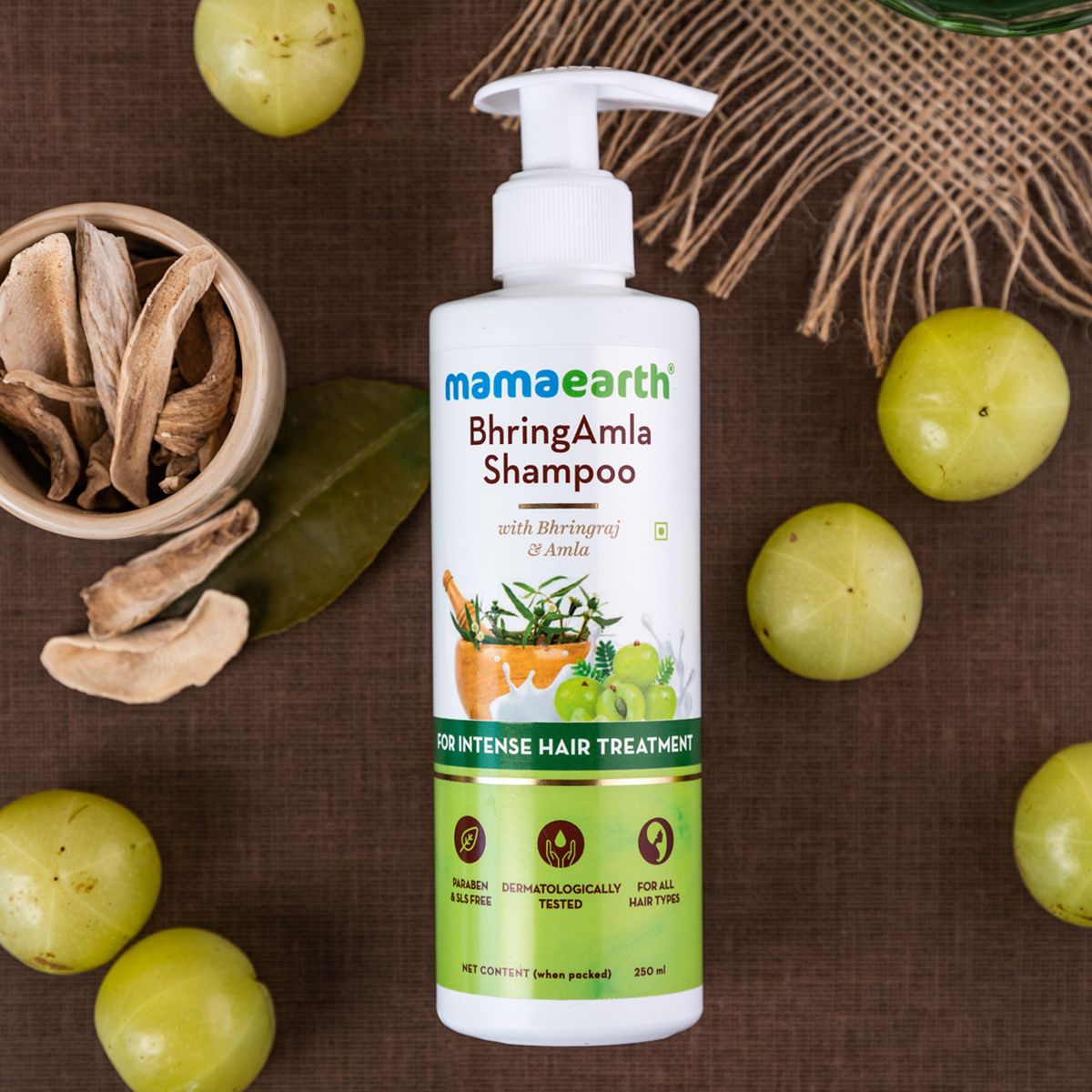 Mamaearth BhringAmla Shampoo with Bhringraj and Amla for Intense Hair Treatment, 250ml - Image 2 - Buy from Indicrest