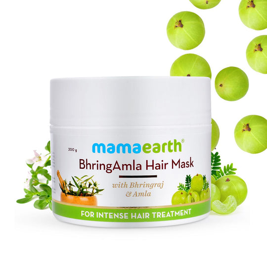 Mamaearth BhringAmla Hair Mask with Bhringraj and Amla for Intense Hair Treatment, 200g - Buy from Indicrest