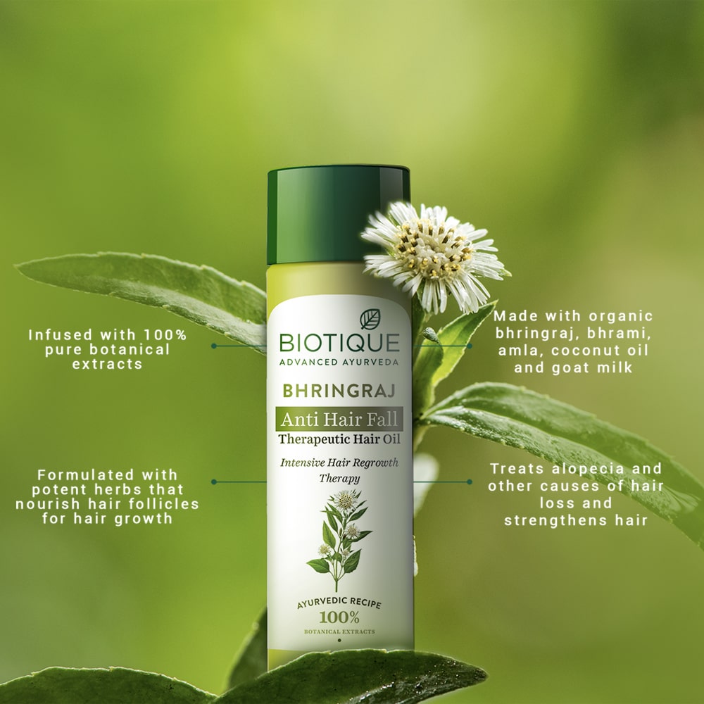 Biotique Bhringraj Anti Hair fall therapeutic Hair oil, 120ml - Image 2 - Buy from Indicrest