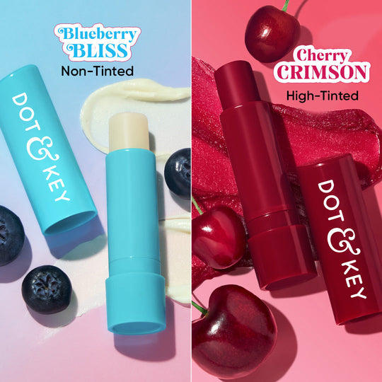 Dot & Key SPF 50+ Barrier Repair Hydrating Lip Balm - Pack of 2, (Blueberry Bliss + Cherry Crimson) Buy at Indicrest