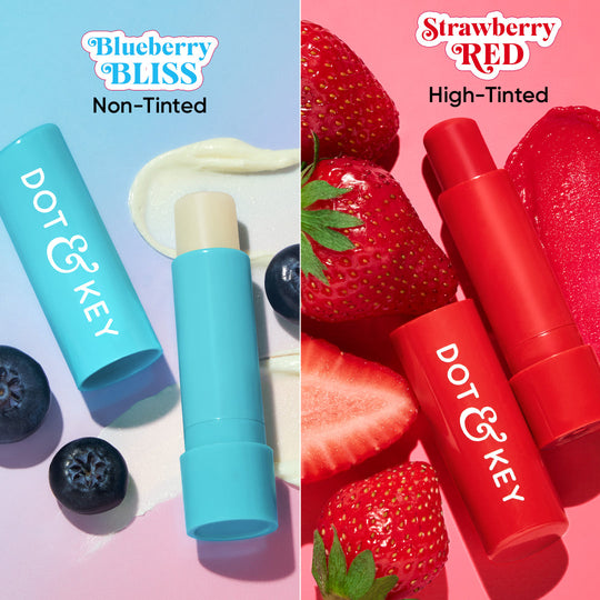 Dot & Key SPF 50+ Barrier Repair Hydrating Lip Balm - Pack of 2, (Blueberry Bliss + Strawberry Red) Buy at Indicrest